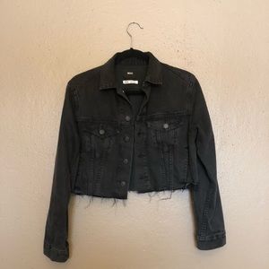 Bdg cropped washed black denim jacket